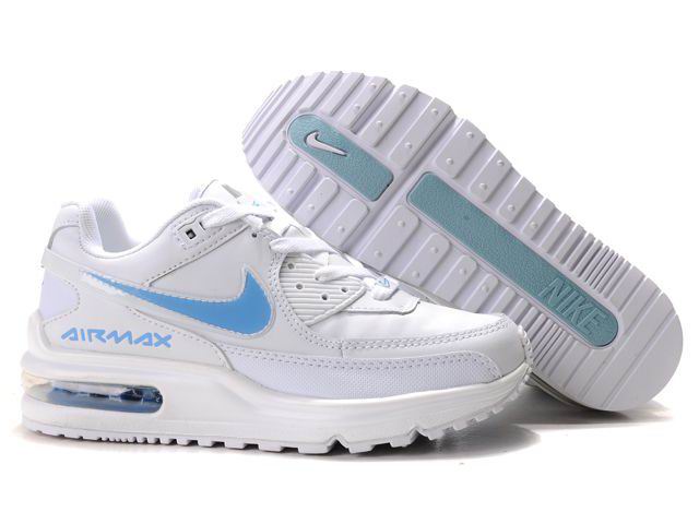 Womens Nike Air Max LTD II White Light Blue Shoes - Click Image to Close